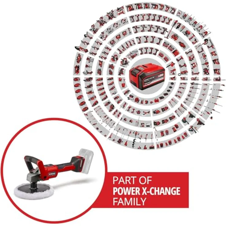 Einhell Akku-Polier-Schleifmaschine CP 18-180 Li E-Solo Power X-Change PXC (Lithium-Ionen, bürstenloser Elektro-Motor, elektr. Drehzahlregulierung, ohne Akku und Ladegerät) – Bild 2