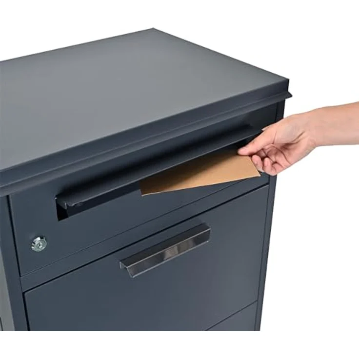 WESTMANN Stahl Paketbox Pedro | Anthrazit | 66 Liter Volumen, mit abnehmbarem Pflanzkasten – Bild 5