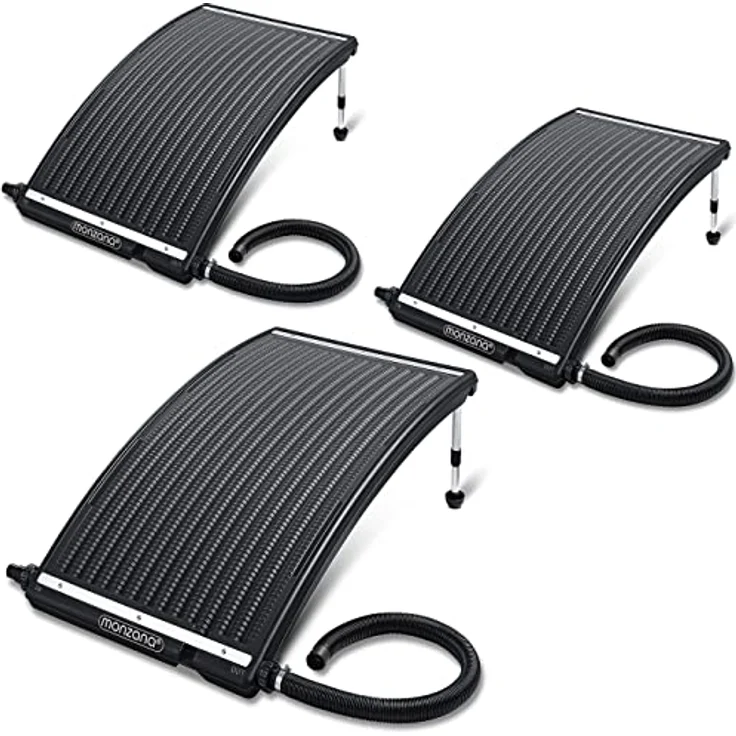 Monzana Sonnenkollektor 110x69x14cm 10000 L-h Höhenverstellbar 32-38mm Anschluss HDPE UV-Beständig Erweiterbar Poolheizung Solar Heizung Warmwasser Schwimmbecken – Bild 1