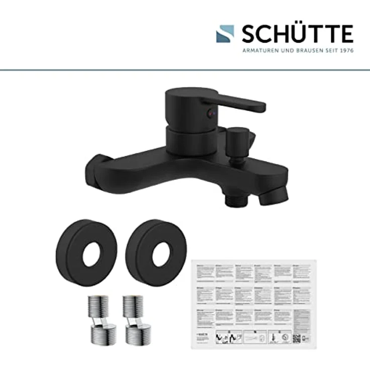 Schütte Badarmatur Noah, matt-schwarz, mit geräuscharmer Keramik-Kartusche und Eco-Click-Funktion – Bild 6