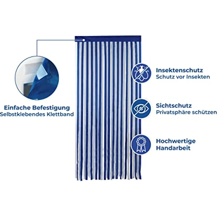 Türvorhang blau-weiß zuschneidbar – Bild 5