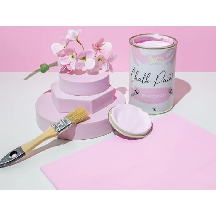 Creative Deco Rosa Kreidefarbe für Möbel 1000 ml | Abwaschbarer Möbellack für Landhaus- und Vintage-Stil, ohne Schleifen, mit Wisch- und Gradient-Effekt – Bild 5
