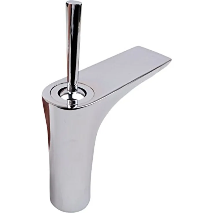 AQUADE Waschtischarmatur Chrom, Einhebelmischer mit geschwungenem Design, massivem Messing und präziser Temperaturregulierung