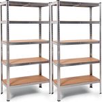 ONDIS24 Schwerlastregal Metallregal Thomas, 90 x 40 x 180 (H) cm, 875kg belastbar, 5 Einlegeböden, 2-tlg.