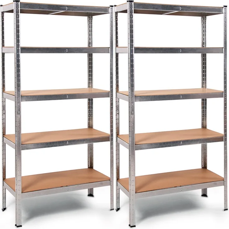 ONDIS24 Schwerlastregal Metallregal Thomas, 90 x 40 x 180 (H) cm, 875kg belastbar, 5 Einlegeböden, 2-tlg.