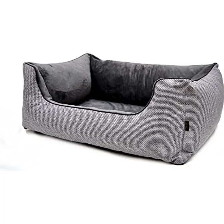 Lebon - Louis Plus - Orthopädisch - Hochwertig und Made in EU - Kuschelweich - Hoher Rand - Waschbar - Bester Liegekomfort (XL, Silver) – Bild 1