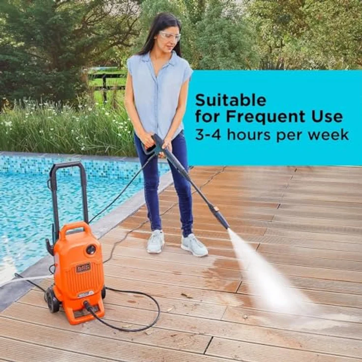 Black & Decker BEPW1700, Hochdruckreiniger mit 1700W Leistung, 125 bar Druck und 6m Schlauchleitung – Bild 4