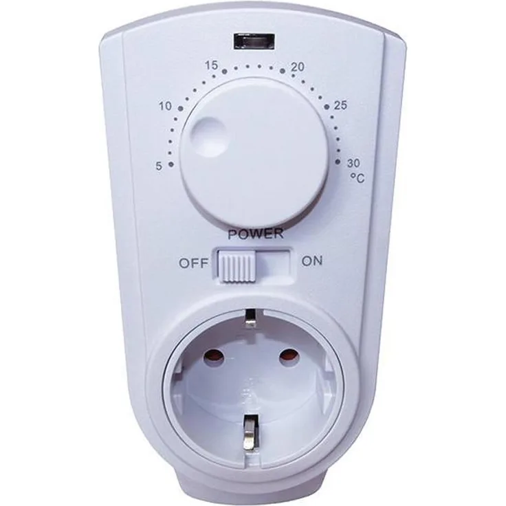Bachmann Powersocket-Thermo Serie 8141, Zeitschaltuhr mit Thermostat, max. 230V / 16A, weiß
