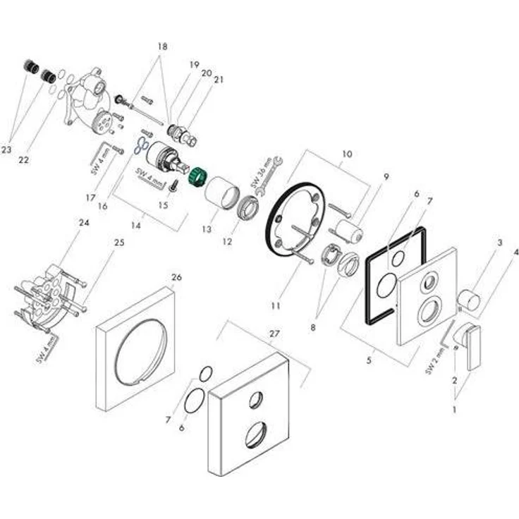 hansgrohe AXOR CITTERIO Einhebel-Wannenmischer Unterputz, brushed black chrome, Keramikmischsystem, individuell einstellbare Temperaturbegrenzung, für moderne Badezimmer