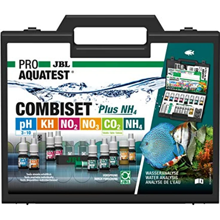 JBL Wassertest-Koffer, Mit 6 Tests und Zubehör, Für Süßwasser-Aquarien, Nachfüller, ProAquaTest Combi Set Plus NH4 – Bild 2