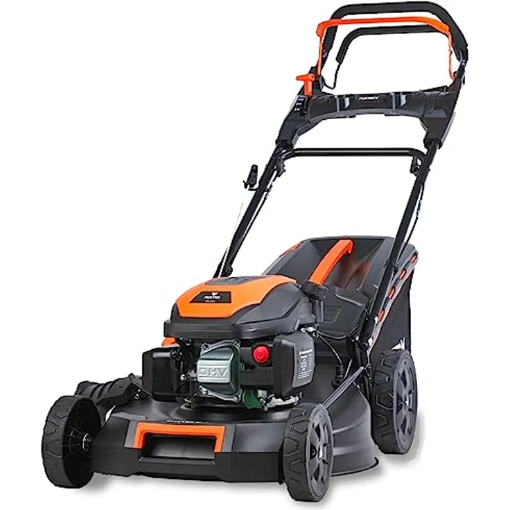 FUXTEC 4in1 Benzin Rasenmäher FX-RM5170PRO mit flexiblem Antrieb -4PS/2,9kW | 51cm Schnittbreite & 7-stufige Höhenverstellung 25mm-75mm | 4-Takt - 60L Grasfangkorb, Mulchfunktion & Seitenauswurf – Bild 1