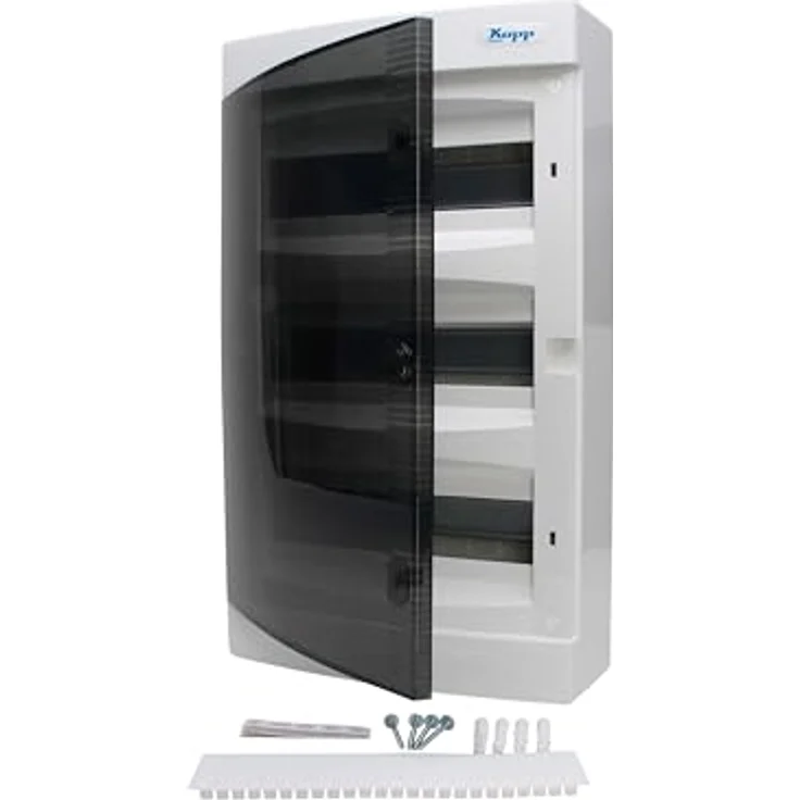 Kopp Abdeckrahmen 350913049, Kunststoff, IP40 Aufputz-Verteilerkasten, 3-reihig für 36 Pole, 287x526x112mm – Bild 1