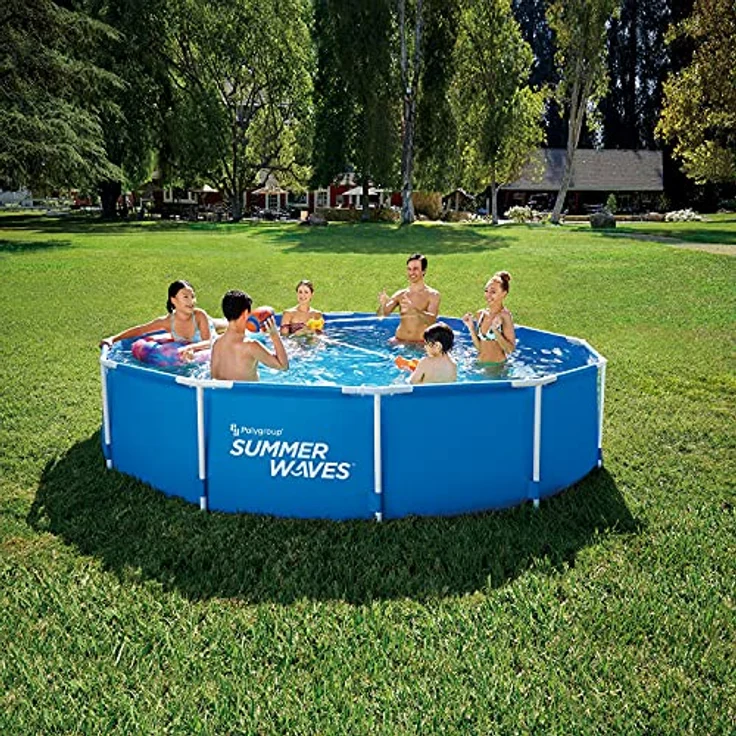Summer Waves Active Frame Pool 366 x 76 cm, inklusive 330 Gallonen Filterpumpe, robuste Stahlkonstruktion, blaue Farbgestaltung – Bild 2