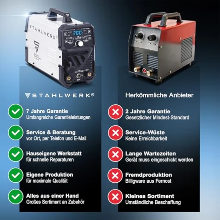STAHLWERK DC WIG 200 ST, 2 in 1 Kombi Schweißgerät mit HF-Zündung, 200A, leicht und kompakt, inkl. Zubehörset – Bild 11