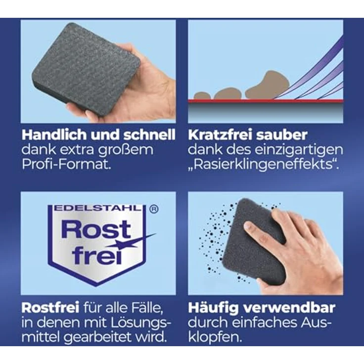 Rakso Edelstahlschwamm GLAS Intensiv-Reiniger B.10xL.12cm... – Bild 5