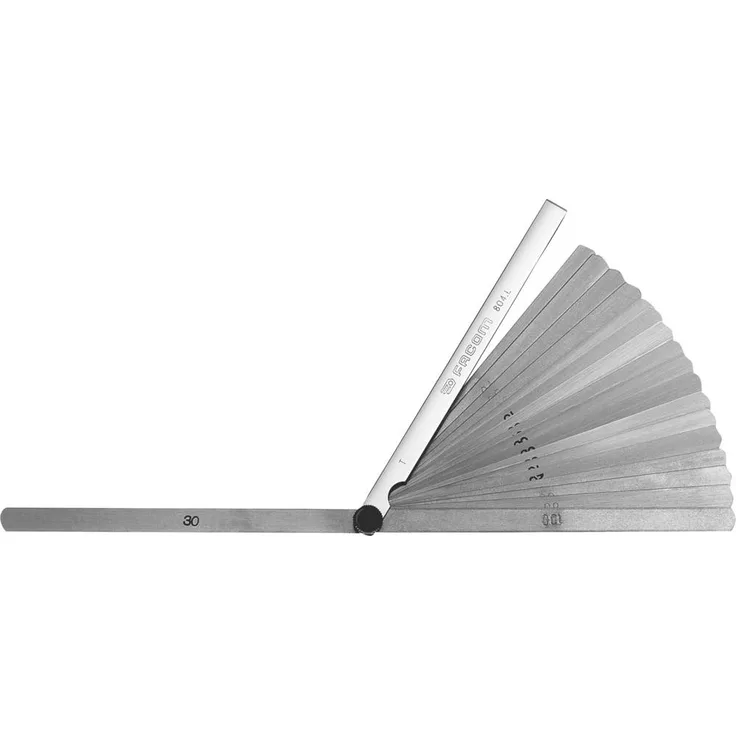 Facom 804.L Fühlerlehre, 19 Blätter von 0,04 bis 100 mm, mit rundem Ende, Blattlänge 90 mm, Klingenlänge 150 mm