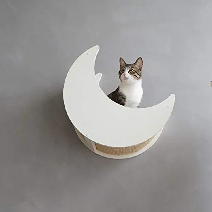 CatS Design Katzen Kletterwand große Katzen stabil Wandkratzbaum-Wandliege Wandkratzbrett Wandpark Wandkorb Wandelemente Wandbett Mond F7 – Bild 1