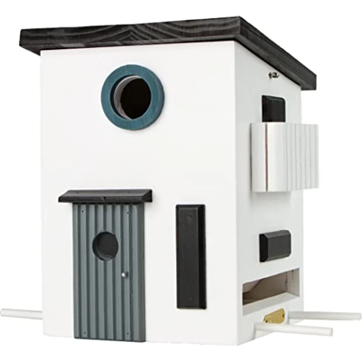 Wildlife Garden WG108 Multiholk Bauhaus - Der Kombinierte Vogelfutterhaus und Nistkasten/Vogelhaus aus Holz – Bild 1