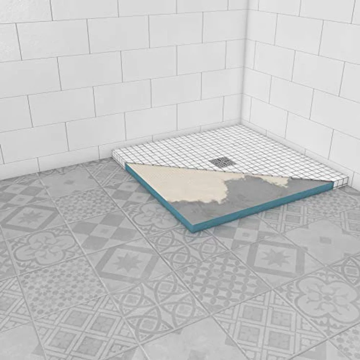 AURLANE Befliesbare Duschwanne, 90 x 90 cm, zuschneidbar, wasserfest für begehbare Dusche – Bild 1