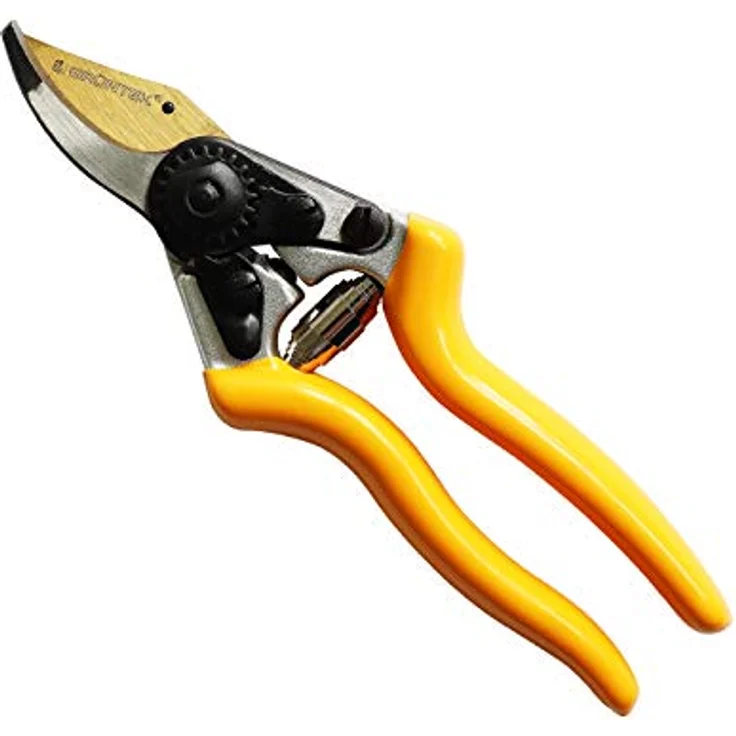 GRÜNTEK Z-19 Gartenschere, titanbeschichtete Allround-Pflanzenschere mit ergonomischem Design, 200mm Bypass für Linkshänder und Rechtshänder – Bild 1