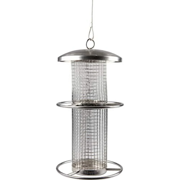 Windhager Vogelfuttersilo Pick-Up, Vogelhaus, Futterhaus, Vogelhäuschen, Vogelfutterstation zum Aufhängen, Vogel-Silo, 07953, Silber – Bild 1