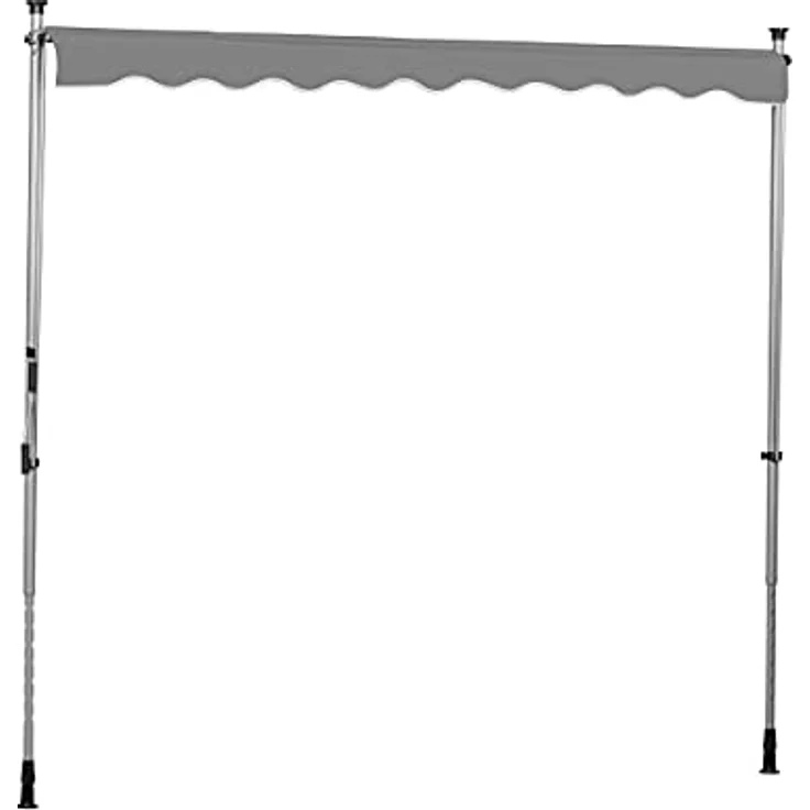 Ventanara® Klemmmarkise anthrazit Balkonmarkise Markise Spannmarkise Sonnenschutz (250 x 130 cm/Grau) - Preisvergleich – Bild 3