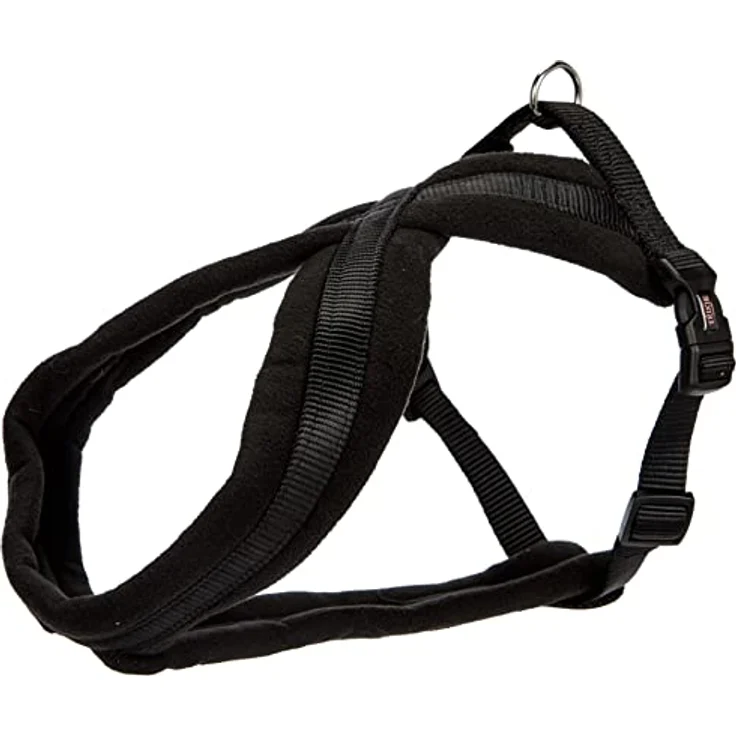 Trixie Premium Geschirr mit Fleecepolsterung, S–M: 40–70 cm/20 mm, Schwarz – Bild 1