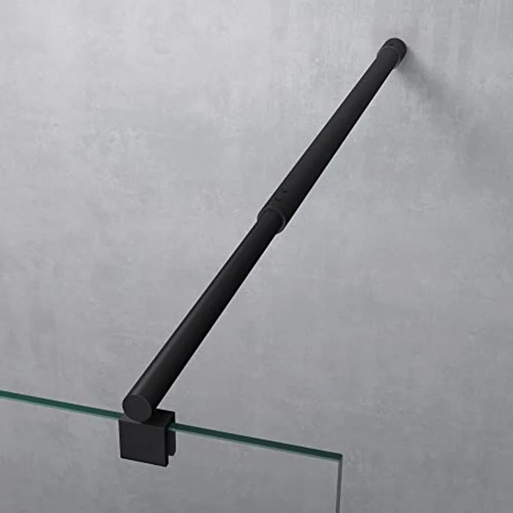 doporro Walk-In Duschwand Bremen, 110x200 cm, 8mm ESG-Sicherheitsglas mit Milchglas-Streifen und Nano-Beschichtung – Bild 3