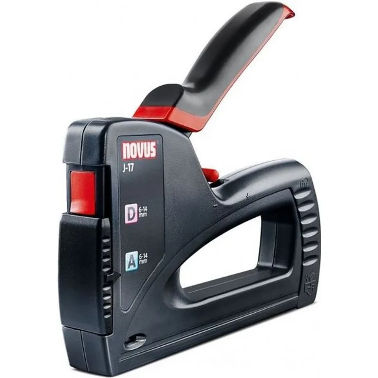 NOVUS Elektro-Tacker Novus Handtacker J 17 14 mm, Universal-Tacker mit Power Switch und Comfort Grip, Kunststoff-Gehäuse