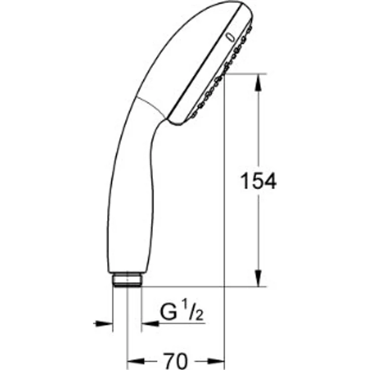 GROHE Vitalio Start 100 - Handbrause (wassersparend, 2 Strahlarten, universale Befestigung, robust), rund, chrom, 27946000 – Bild 2