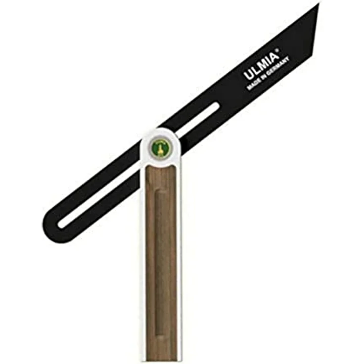 Ulmia 504-330 Präzisions-Winkelmesser Alu-Line, Aluminiumkopfteil, 330 mm, Walnussholz-Einlage, gehärtete Stahlführung mit Flügelmutter-Arretierung – Bild 1