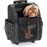 Karlie Smart Trolley City L: 32 cm B: 29 cm H: 52 cm schwarz, Hundetransportbox mit Halsband-Arretierung und gepolsterten Schultergurten