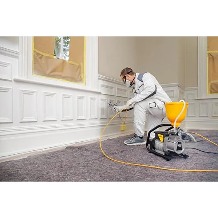 WAGNER Membranpumpe SuperFinish 21 Pro, Airless Lackiergerät mit 2,1 l/min Fördermenge, inkl. 3,7-Liter-Oberbehälter und Vector Pro Pistole – Bild 4