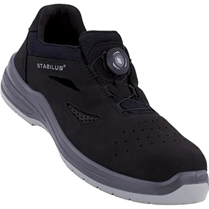 STABILUS ESD Sicherheitssandale JORDEN BLACK TWIST AIR S1P, Mikrofaser, atmungsaktives Futter, ESD-Relax Einlegesohle, PU/PU Sohle, Fiberglaskappe, durchtrittshemmende Zwischensohle, Größe 37-48 – Bild 2