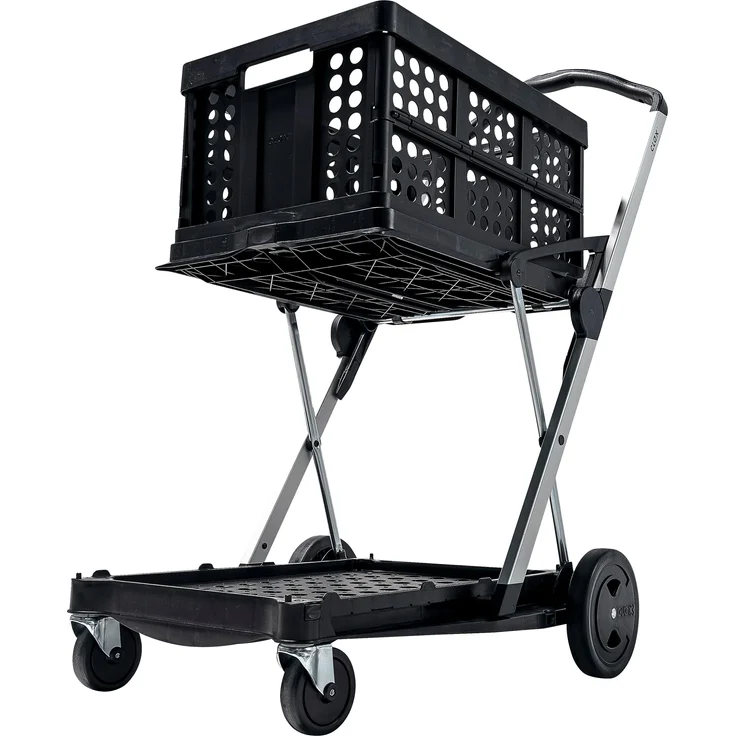 Clax Klappmobil Transportwagen, 60 kg Tragkraft, 2 Etagen, hochklappbar, in verschiedenen Farben verfügbar