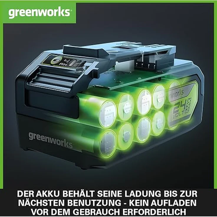 Greenworks Tools Akku G24B4 2.Generation (Li-Ion 24 V 4,0 Ah wiederaufladbarer leistungsstarker Akku passend für alle Geräte der 24 V Greenworks Tools Serie) – Bild 5
