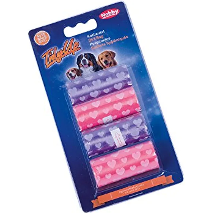 Nobby TidyUp Kotbeutel mit Herzchendruck 2 Farben 4 Rollen á 15 Beutel