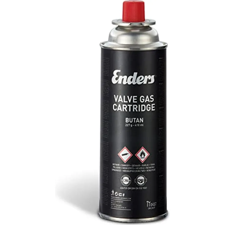 Enders® Ventilkartusche 227g, Gaskartusche für Campingkocher und Gaskocher #1881, Schwarz