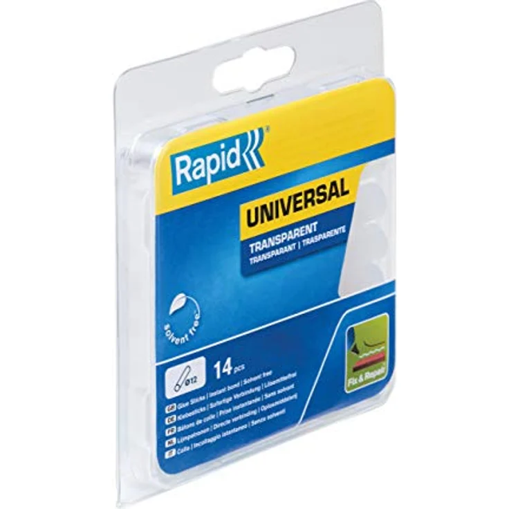 Rapid Heißklebesticks Transparent Universal, 14 Klebesticks 94mm Länge, Universeller Heiβkleber, für Heißklebepistole 11mm, 12mm – Bild 4