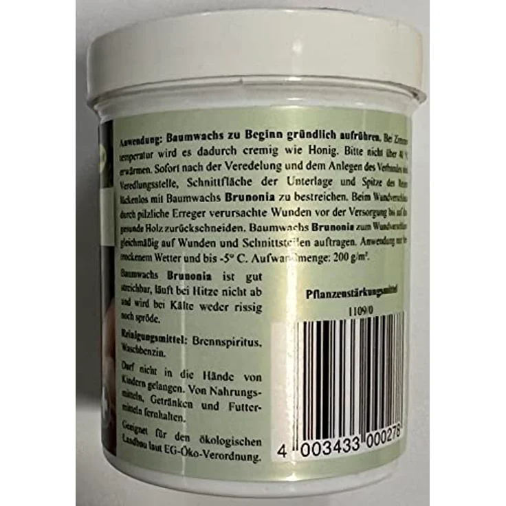 Schacht Brunonia Baumwachs für Obst-Ziergehölzen 125g Dose Naturharz zum Wundverschluss an Gehölzen – Bild 4