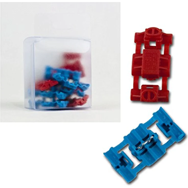 Blanko Klemmverbinder Set, 10 Stück in Rot und Blau für Kabelquerschnitte von 0,5 bis 2,5 mm² – Bild 1