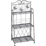 Outsunny Pflanzregal Pflanzenständer Blumenregal Blumenständer Blumentreppe Gartenregal 3 Ebenen Metall Silbergrau 44 x 25 x 96 cm