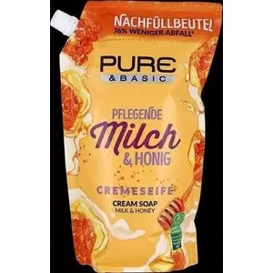 Bild für Pure & Basic Cremeseife Milch & Honig Nachfüllpack 500 ml – Pflegend