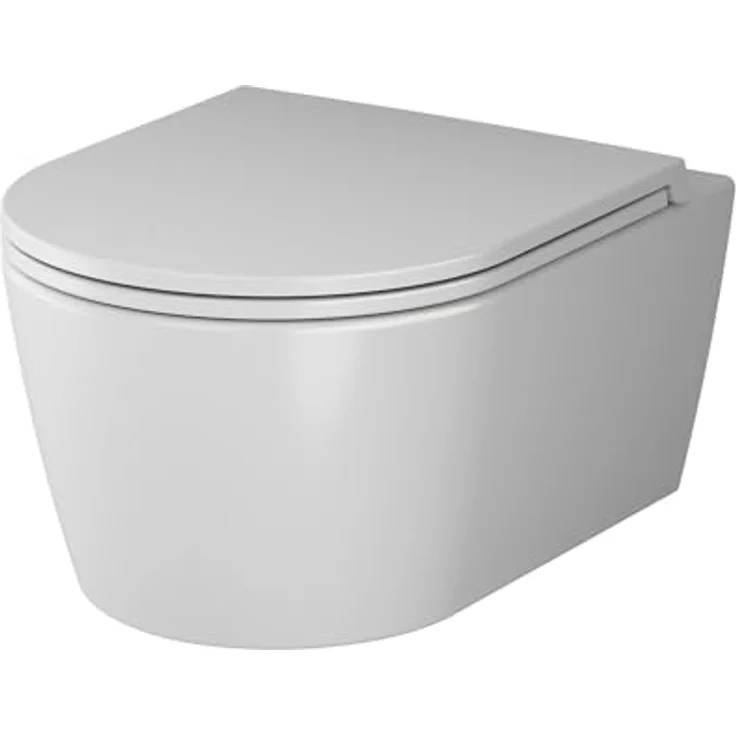 Spülrandloses Hänge-WC mit SoftClose-Deckel - Wand-WC Spülrandlos FlashClean aus Keramik, Hängetoilette ohne Spülrand, WC-Sitz mit Absenkautomatik, Toilette für Gäste-WC, AM.PM Func CFA1700SC, Weiß – Bild 1