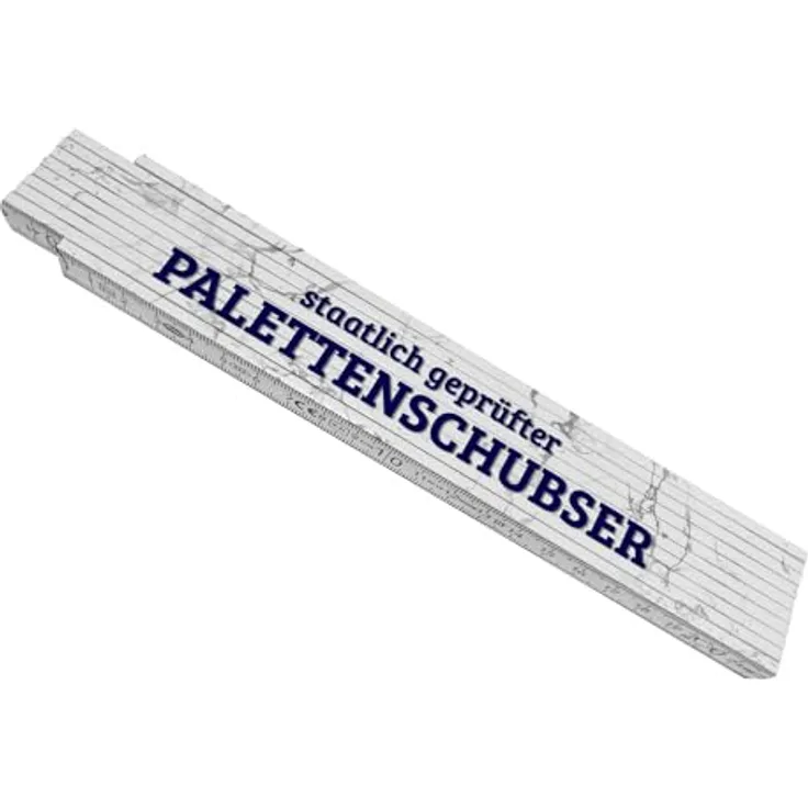 speecheese Palettenschubser Meterstab aus Holz, Marmorhintergrund, 10 Gelenke, lustiger Spruch, 24x3,5 cm, stabil, Geschenkidee für Handwerker