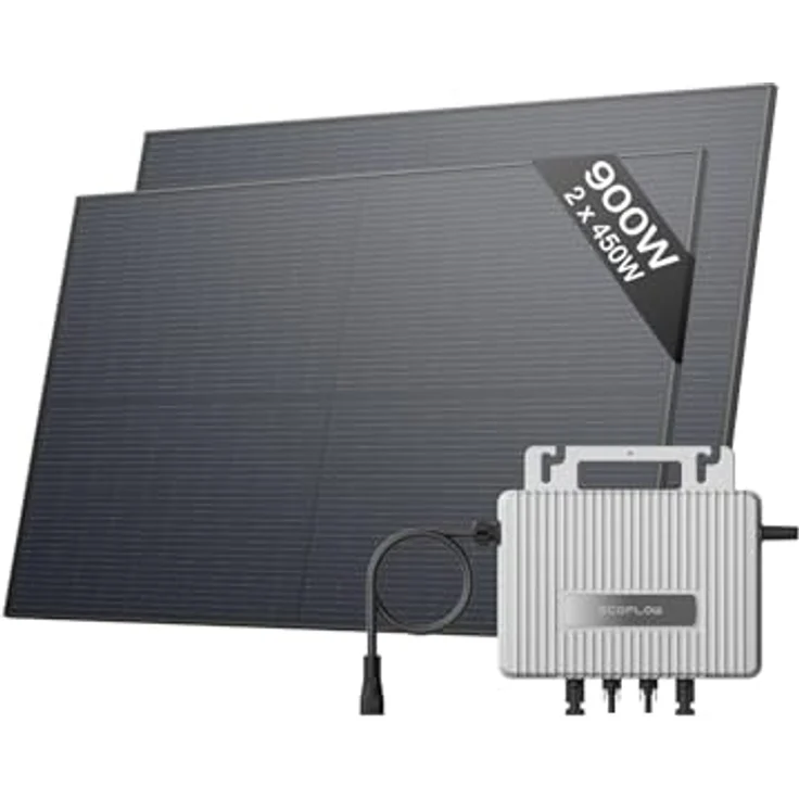 EcoFlow STREAM Balkonkraftwerk Basic Kit, 800 W Mikro-Wechselrichter, 2 × 450 W PV Solarpanels, 0% MwSt. – Bild 1