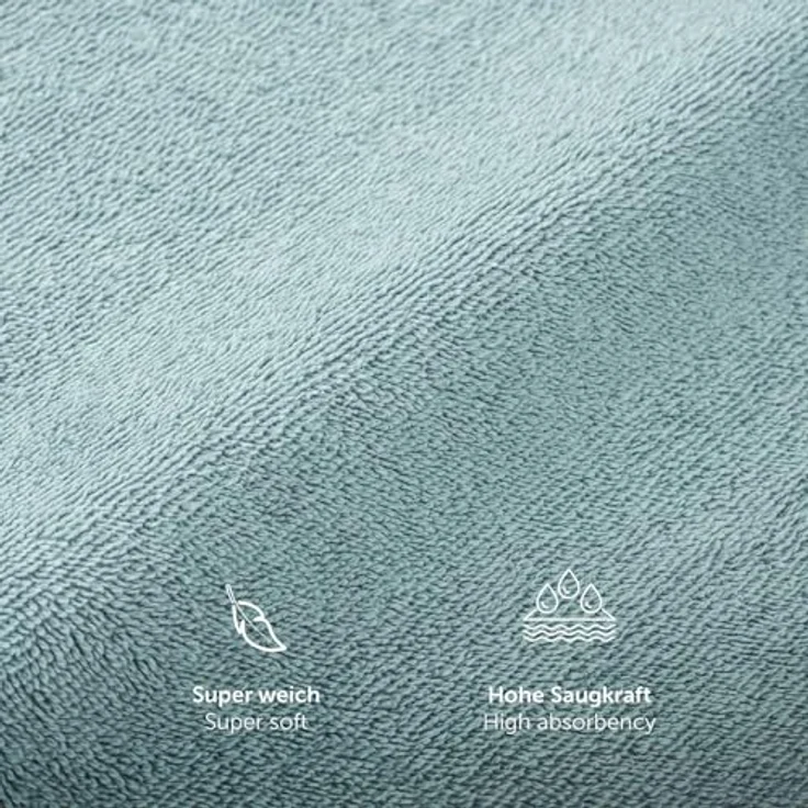 Blumtal Saunatuch, Hellblau, 80x200 cm, Oeko-Tex® Standard 100, 100% Baumwolle, für Freizeit und Wellness – Bild 5