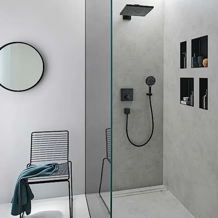 hansgrohe Fertigset Duschrinne RainDrain Rock, befliesbare Abflussrinne 1000mm, Edelstahl 304, kürzbar für flache oder Standard-Installation – Bild 2