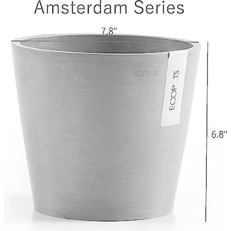 ECOPOTS Runder Vase Amsterdam Ø20 H17 Taupe – Bild 4
