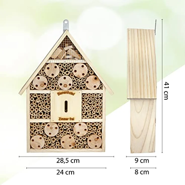 CULT at home Insektenhotel und Nistkasten Höhe 38 cm - Schmetterlingshaus Marienkäferhotel Bienenhotel aus Holz – Bild 3